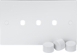 3G Dimmer Plate with Matching Dimmer Caps - Square Edge Design, 146mm Width