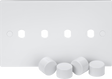 4G Dimmer Plate with Matching Dimmer Caps, Square Edge, White