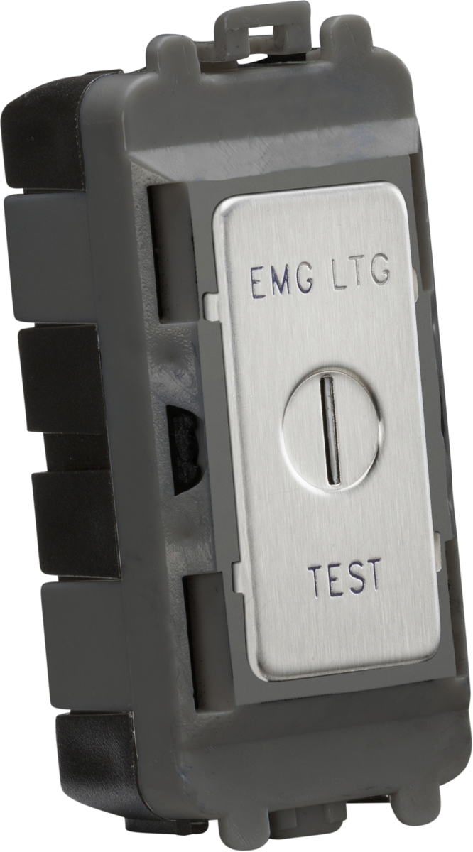 20AX DP Key Module Marked EMG LTG TEST - Brushed Chrome