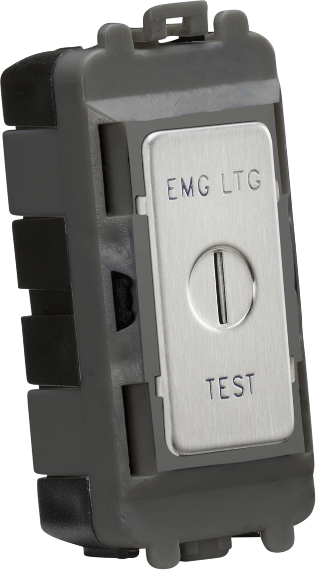 20AX DP Key Module Marked EMG LTG TEST - Brushed Chrome