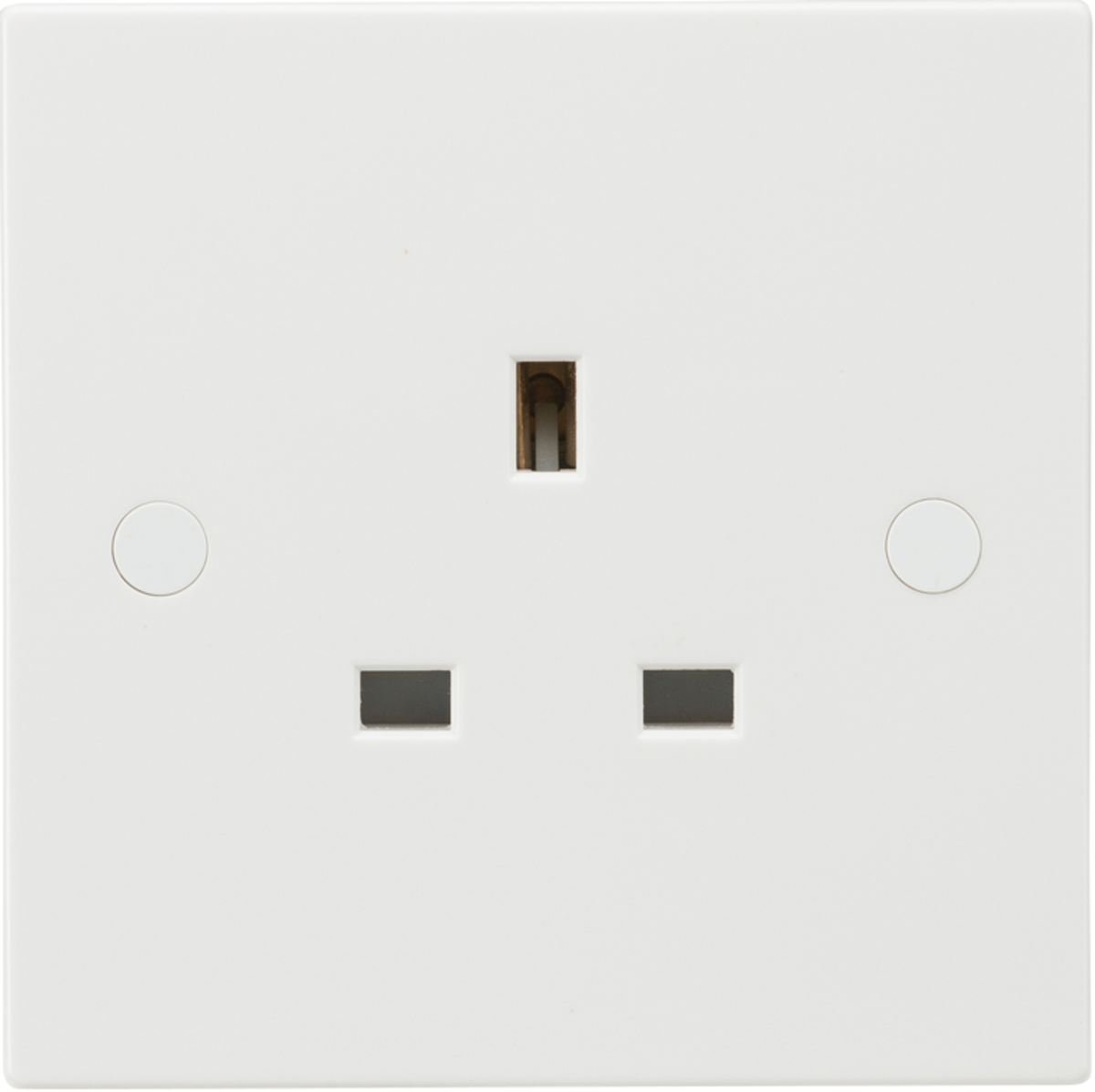 Knightsbridge 13A 1G Unswitched Socket - White - Main view