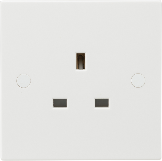Knightsbridge 13A 1G Unswitched Socket - White - Main view