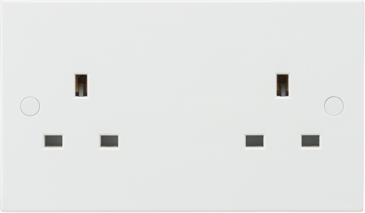 Knightsbridge 13A 2G Unswitched Socket - White