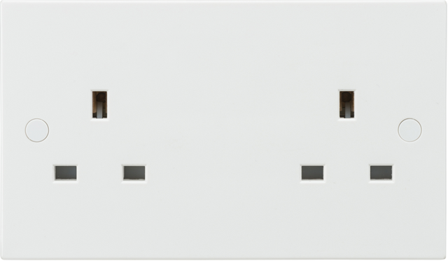 Knightsbridge 13A 2G Unswitched Socket - White