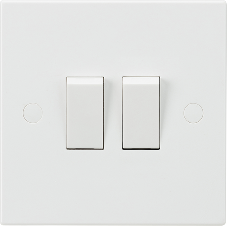 Knightsbridge 10AX 2G 2-Way Switch - Square Edge, White