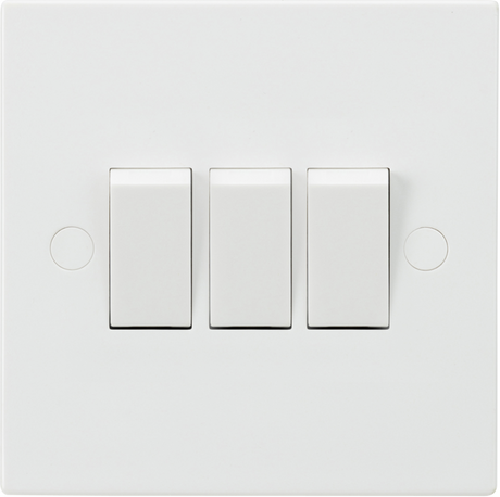 Knightsbridge 10AX 3G 2-Way Switch, Square Edge, White