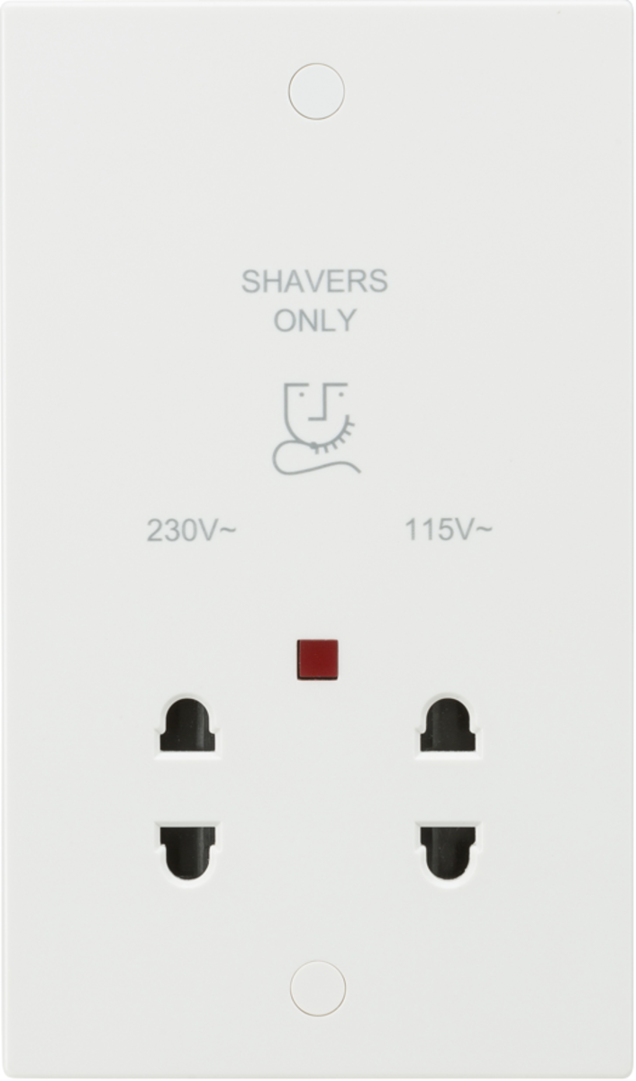 Knightsbridge 115/230V Dual Voltage Shaver Socket - White