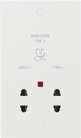 Knightsbridge 115/230V Dual Voltage Shaver Socket - White