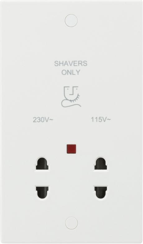 Knightsbridge 115/230V Dual Voltage Shaver Socket - White