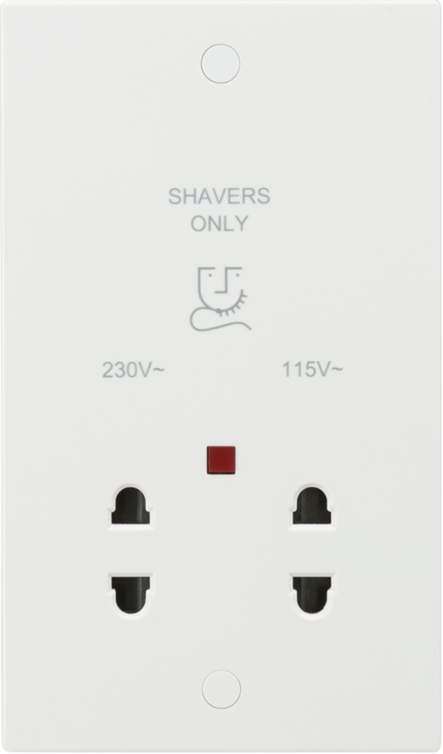 Knightsbridge 115/230V Dual Voltage Shaver Socket - White