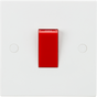 Knightsbridge 45A DP Switch with Red Rocker - White