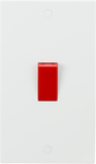 Knightsbridge 45A DP Switch (2G Size) with Red Rocker