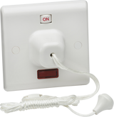 Knightsbridge 45A DP Pull Cord Switch with Neon Indicator