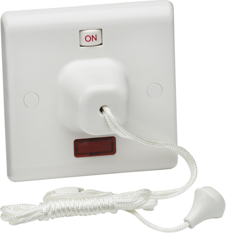 Knightsbridge 45A DP Pull Cord Switch with Neon Indicator