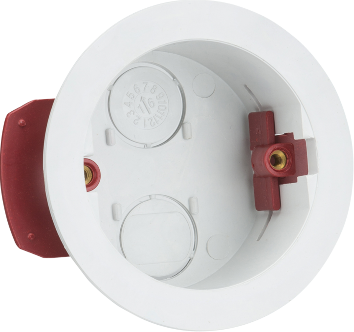 34mm Round Dry Lining Box - White PVC