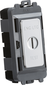 20AX DP Key Module marked EMG LTG TEST - Polished Chrome