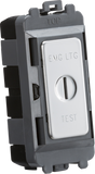 20AX DP Key Module marked EMG LTG TEST - Polished Chrome