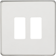 Screwless 2G Grid Faceplate - Polished Chrome