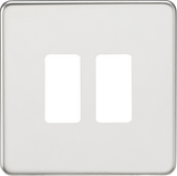 Screwless 2G Grid Faceplate - Polished Chrome