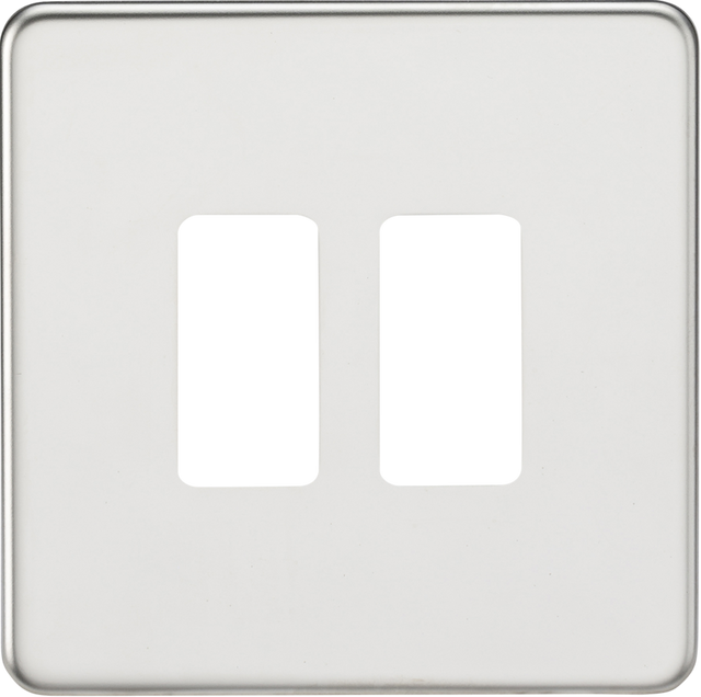 Screwless 2G Grid Faceplate - Polished Chrome