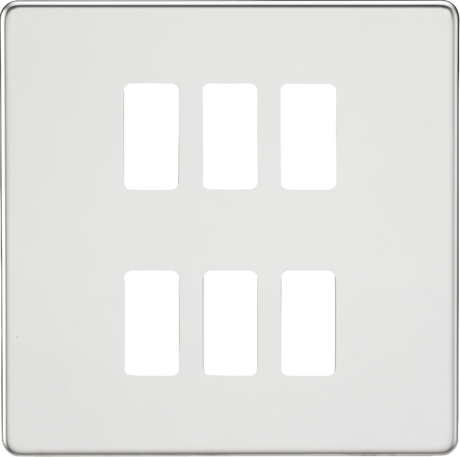 Screwless 6G Grid Faceplate - Polished Chrome