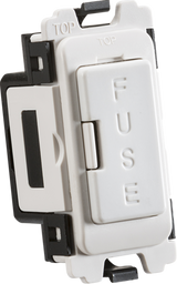 Knightsbridge 13A Fuse Holder Module - White, Front Mounting Grid Module