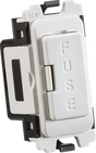 Knightsbridge 13A Fuse Holder Module - White, Front Mounting Grid Module