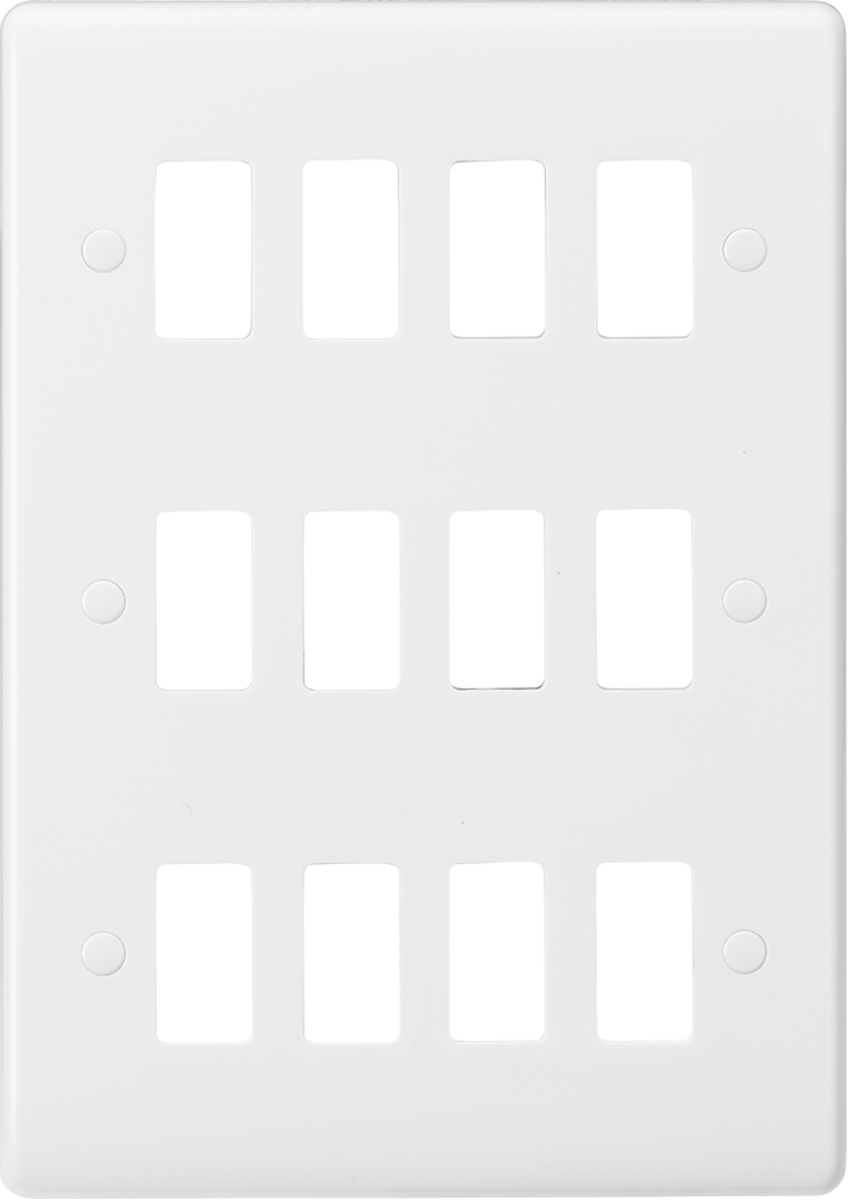 12G Curved Edge Grid Faceplate - White