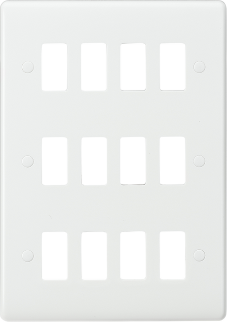 12G Curved Edge Grid Faceplate - White