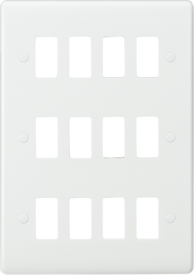 12G Curved Edge Grid Faceplate - White