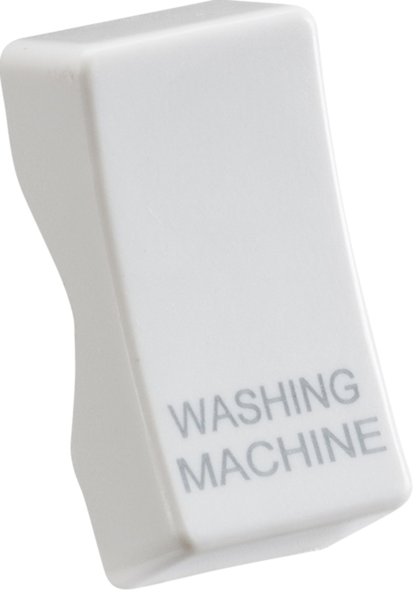 Rocker Cover - Laser Printed WASHING MACHINE, White
