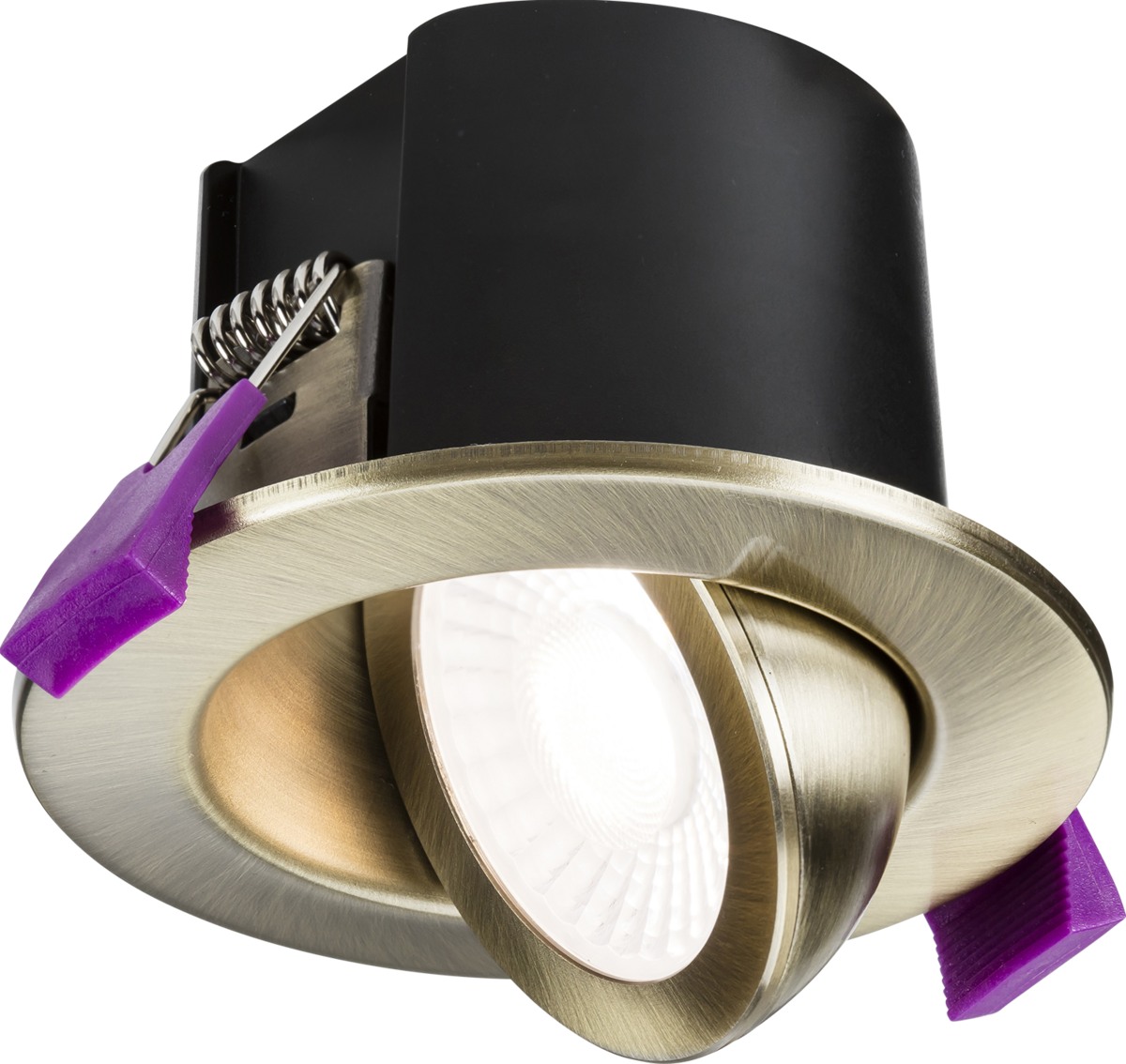 SpektroLED Evo Tilt Fire Rated IP65 Downlight - Antique Brass
