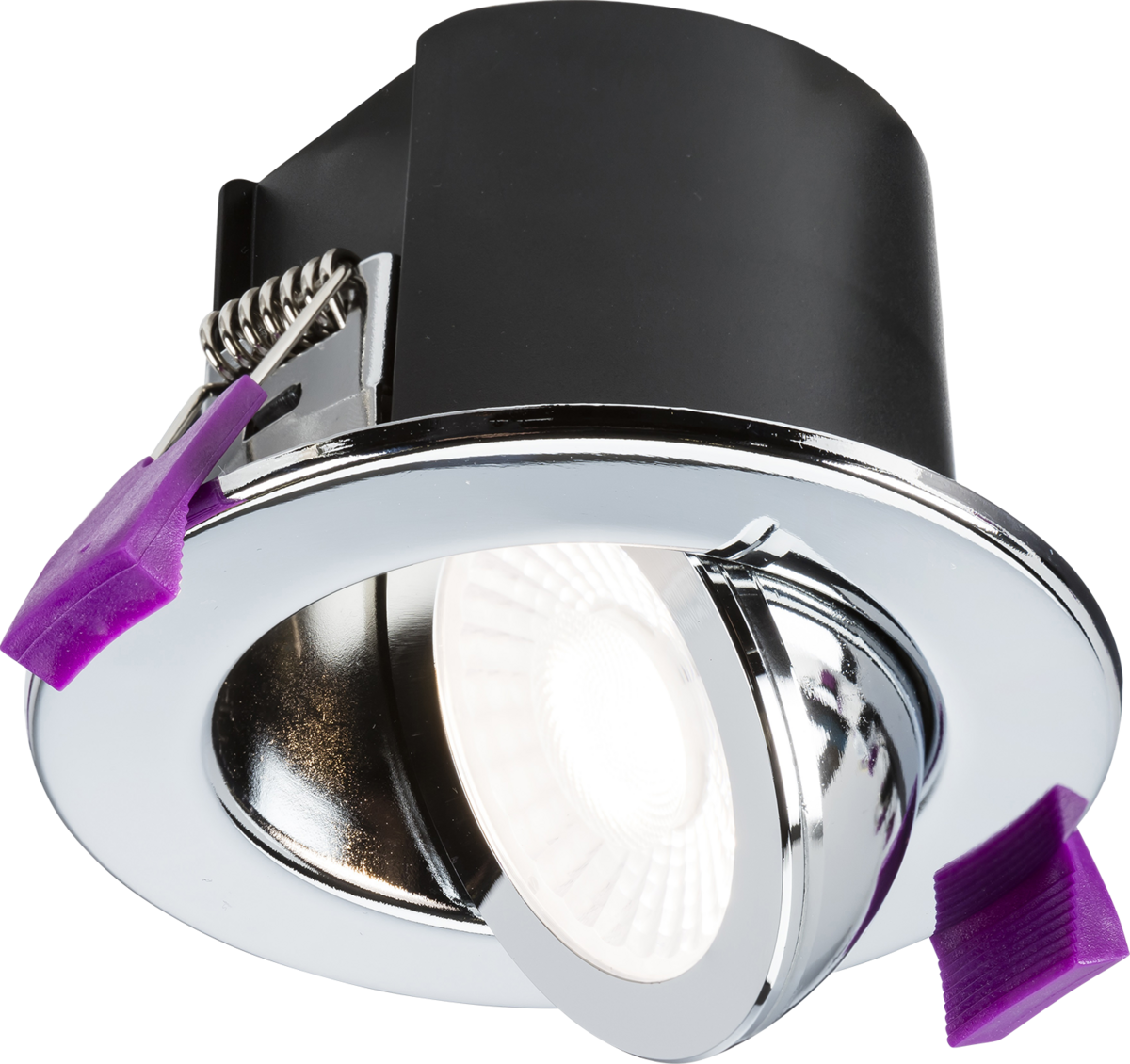 SpektroLED Evo Tilt Fire Rated IP65 Downlight - Polished Chrome