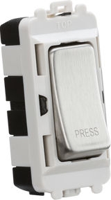 20AX 2 Way Retractive SP Module Marked PRESS - Brushed Chrome