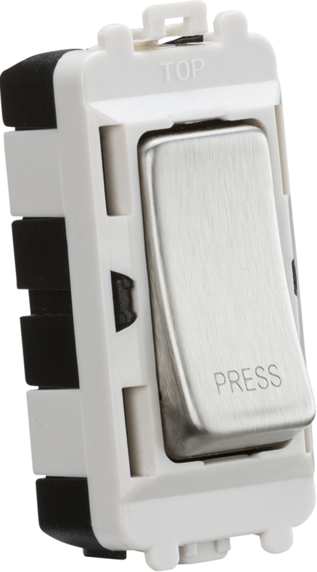20AX 2 Way Retractive SP Module Marked PRESS - Brushed Chrome