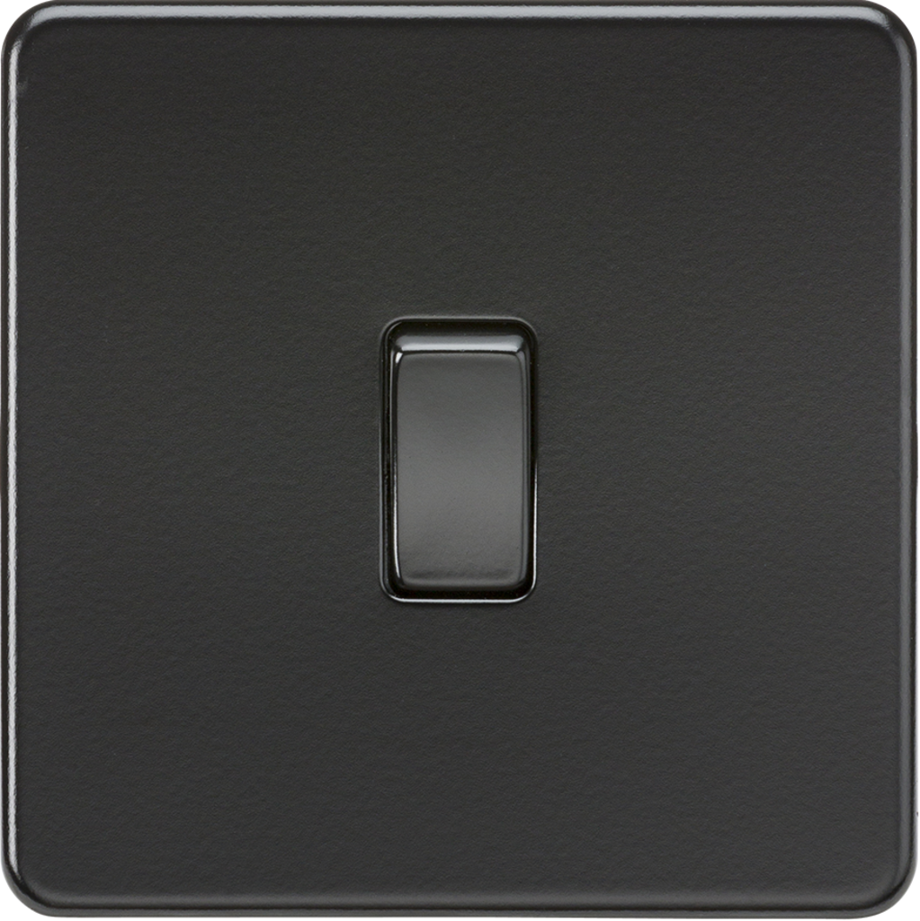 10AX 1G DP Switch - Matt Black - Modern Screwless Design