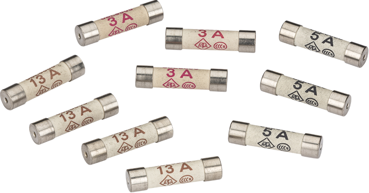 Mixed Fuses Set 3x3A, 3x5A, 4x13A - Box of 10