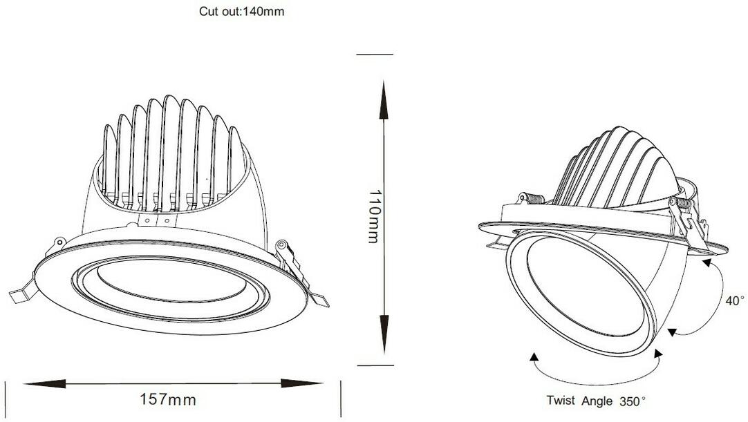 SARA LED Recessed Downlight 0-10V with Adjustable CCT