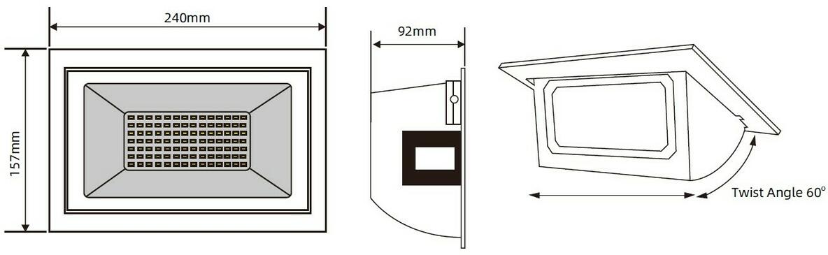SARA 230V LED Wallwasher with adjustable wattage and CCT