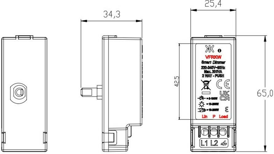 Alternate view of Smart Wi-Fi Dimmer Module