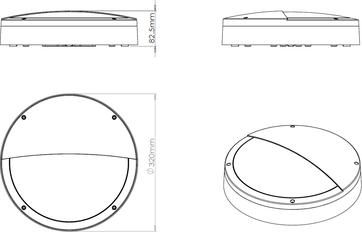 Alternative view of Anti-vandal Grey Eyelid Casing