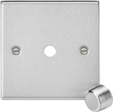 1G Dimmer Plate With Matching Metal Dimmer Cap - Brushed Chrome
