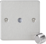 1G Dimmer Plate with Matching Metal Cap - Brushed Chrome