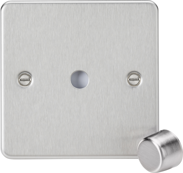 1G Dimmer Plate with Matching Metal Cap - Brushed Chrome