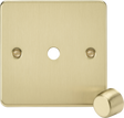 1G Dimmer Plate with Matching Metal Dimmer Cap - Brushed Brass