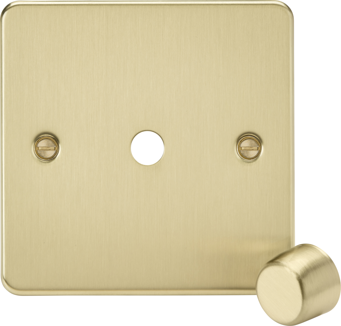 1G Dimmer Plate with Matching Metal Dimmer Cap - Brushed Brass