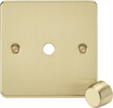 1G Dimmer Plate with Matching Metal Dimmer Cap - Brushed Brass