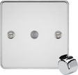 1G Dimmer Plate with Matching Metal Dimmer Cap in Polished Chrome
