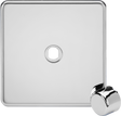 1G Dimmer Plate with Matching Metal Dimmer Cap - Polished Chrome