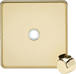1G Dimmer Plate with Matching Metal Dimmer Cap - Polished Brass